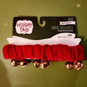 NWT Holiday Tails Santa's Sleigh Bells Dog Neckwear Collar Christmas Accessory
